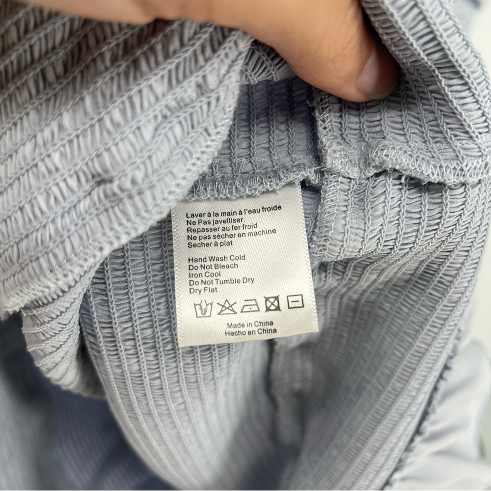 V. Chapman Lotus Ruffle Bodycon Tie Sleeve Midi Dress in Arctic Ice 10 NWT - Picture 8 of 9